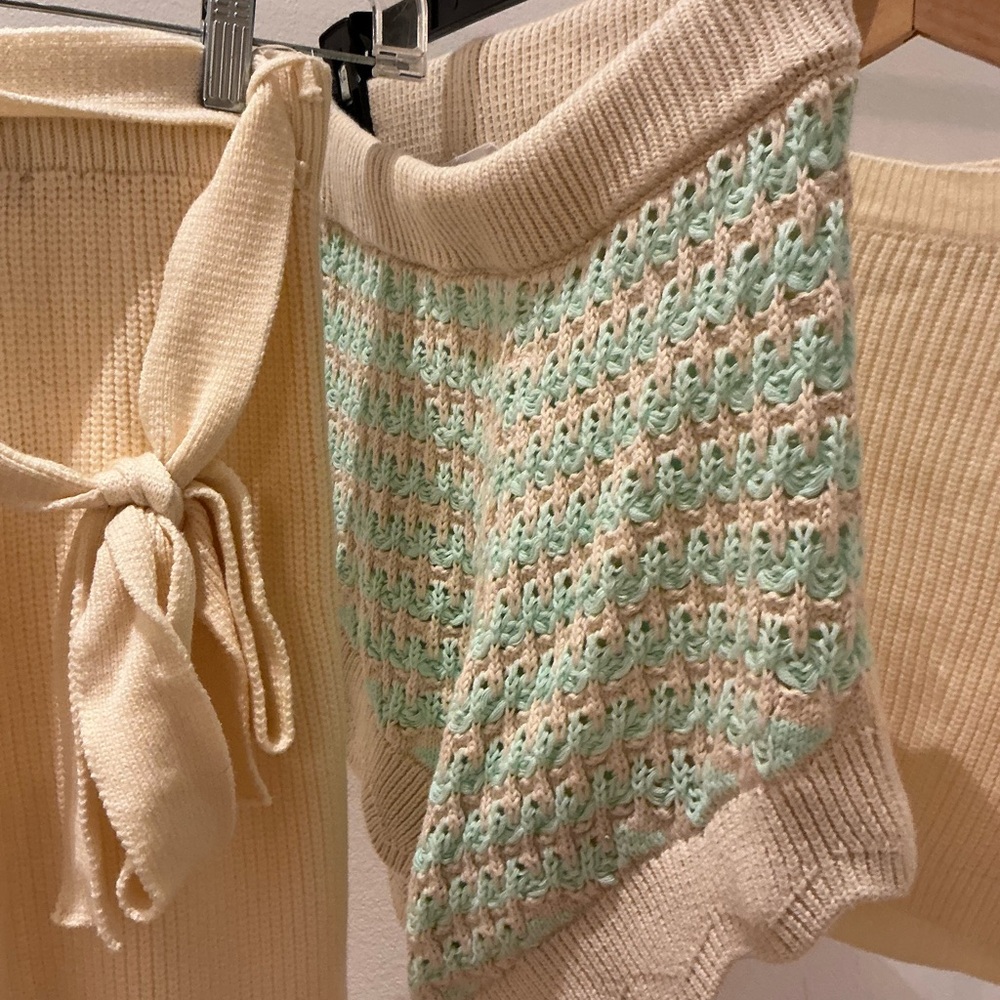 Free People Cream Knit Skirt